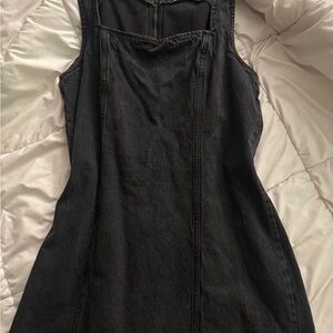 Abercrombie and Fitch Women's Black Denim Dress - Classic Sleeveless Jeans Style